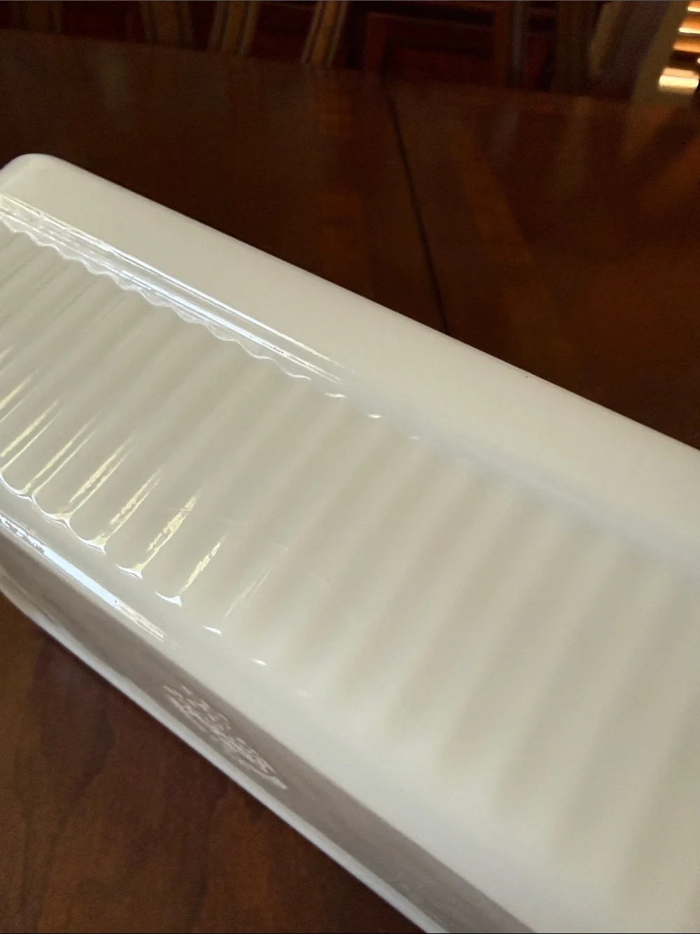 VTG Anchor Hocking Fire King #1409 milk glass backing loaf pan dish classic 1qt